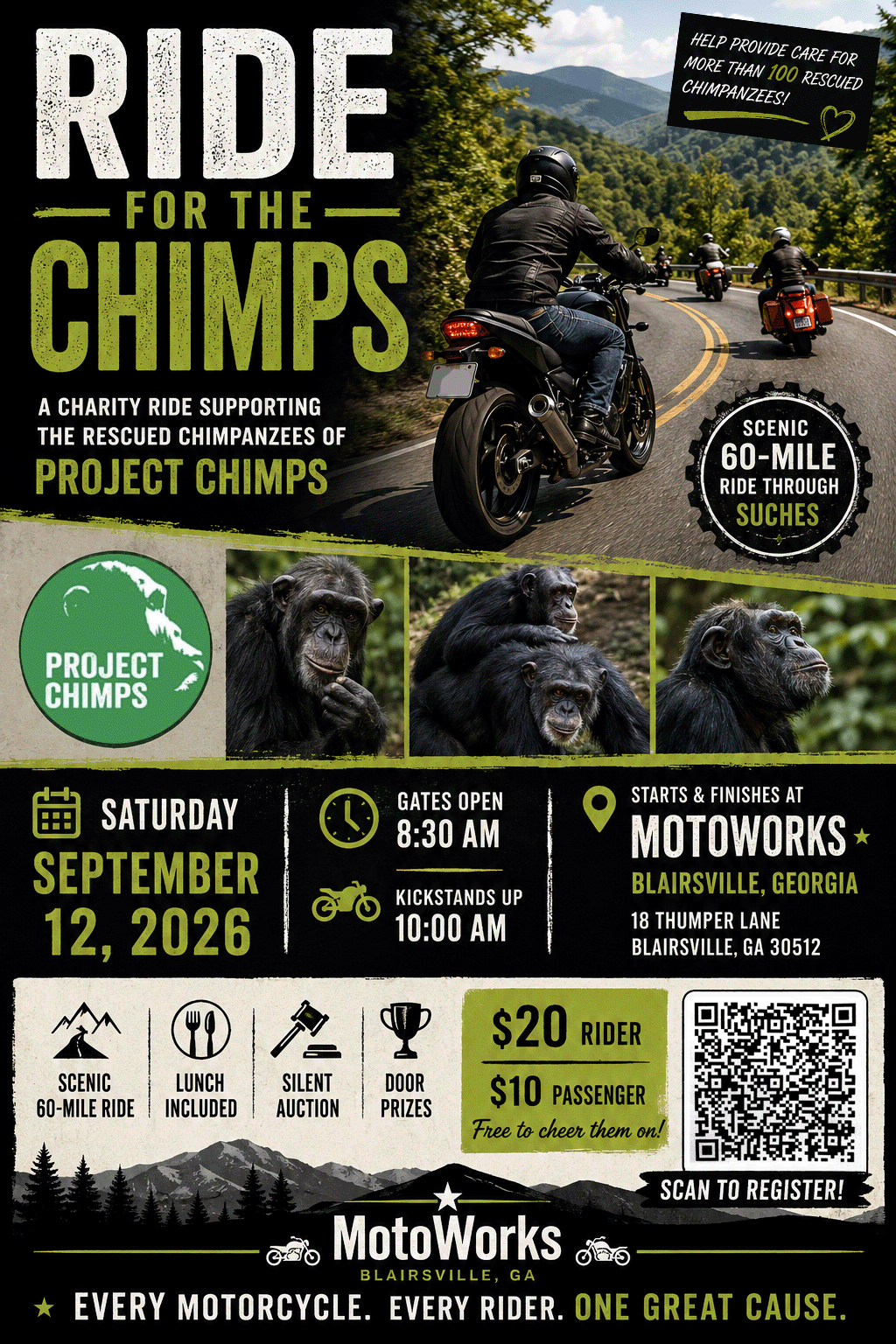 Chimps charity ride event